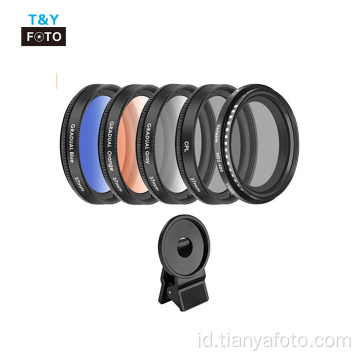 37MM CPL + fader ND + kit Filter warna untuk Ponsel